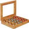 Relaxdays Dispenser Capsule in Bambù, 24 Scomparti, Apribile, Portacapsule per Caffè, Scatola Porta Tè, Legno Naturale