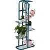 Relaxdays Scaffale Portafiori in Metallo, Fioriera da Esterno e Interno, 6 Mensole Porta Piante, 107 x 44 x 24 cm, Verde