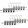 Relaxdays Appendini per pantaloni, gonne, metallo set da 10 grucce con clip regolabili HxLxP: 9x35,5x2,5 cm argento/nero