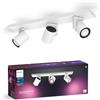 Philips Hue Argenta White & Color Ambiance Lampada da soffitto con tre faretti, faretti LED dimmerabili per il sistema Hue, controllo intelligente della luce tramite voce e app, bianco.