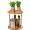 Relaxdays Portaspezie in bambù, Organizer per Spezie, Espositore Spice Rack con 2 Ripiani, HxD: 22,5 x 20 cm, Naturale