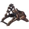 Relaxdays Portatubo da Parete, Sostegno in Ghisa da Appendere con Rana Decorativa, Vintage, 18,5x26,5x16,5 cm, Bronzo