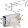 Relaxdays Set 2 Porta Guanti Monouso da Muro, Supporto Scatole Portaguanti in Lattice, HLP: 9,5x28x9,5 cm, Ferro, Grigio