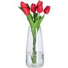 Relaxdays Vaso in Vetro Decorativo, Vasetto per Fiori da Interno, HxD: 21,5x15 cm, Decorazione Centrotavola, Trasparente