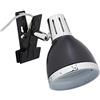 Relaxdays Lampada con Clip Direzionabile, Luce da Lettura con Pinza da E14 per Camera & Ufficio, da Scrivania, Nero
