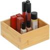 Relaxdays Scatola in bambù Portaoggetti, Contenitore Svuotatasche, per Ufficio, Bagno, Cucina, HLP 7x15x15 cm, Naturale