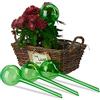 Relaxdays Set 4 Sfere per Irrigazione, Dosatori d'Acqua per Piante da Vaso, Durata 2 Settimane, in Plastica, Verdi
