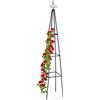 Relaxdays Obelisco per Rampicanti, Alto 204 cm, Graticolato per Piante, Rose Edere, Accessori da Giardino, Metallo, Nero