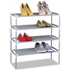Relaxdays Scarpiera di Stoffa con Sistema ad Incastro, a 4 Livelli, per 12 Paia di Scarpe, HLP: 68 x 62 x 28 cm, Grigio