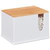 Relaxdays Porta Cotton Fioc, in Acrilico, Piccolo Dispenser da Bagno per Dischetti di Cotone, Misura L, Bianco/Naturale