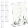 Relaxdays Portamenu da Tavolo DIN A5, Set 10 Segnaposto Acrilico, Porta Menù e Numeri Matrimonio, Battesimo, Trasparente
