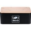 Relaxdays Cassetta Portapane con Coperchio in bambù, Contenitore Pane e Biscotti, Salvafreschezza