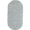 Relaxdays 10021751_111 Tappeto Antiscivolo per Vasca da Bagno, con Ventose, LxP: 66,5 x 34,5 cm, Grigio