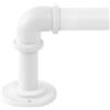 OLV Bastoni per tende industriali bianchi per finestre da 183 a 366 cm, diametro 2,5 cm, oscuranti, regolabili, resistenti, per tende per finestre per interni ed esterni