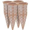 Relaxdays Set Irrigazione a Goccia, 4 Coni, Piante e Fiori, Innaffiatori per Bottiglie da 1,5 L, in-Outdoor, Terracotta, Ceramica, 13,5 x 5,5 x 5 cm