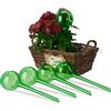 Relaxdays Sfere per Irrigazione, Set da 5, HxD: 28x8 cm, Irrigatori da 250 ml per Piante e Fiori in Vaso, Verde