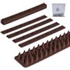 Relaxdays 10 Dissuasori per Piccioni Balcone, 2x49x4 cm, Deterrenti Scaccia Uccelli, 3 File Spuntoni, Plastica, Marrone