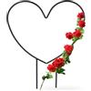Relaxdays Supporto per Piante Rampicanti a Forma di Cuore, Sostegno per Rose, HLP: 32x25x0,5 cm, Giardino, Acciaio, Nero