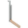 Relaxdays Appendiabiti Pieghevole da Porta, 6 Ganci per Grucce, Appendino per Porte Spesse 2 cm, Ferro e Legno, Grigio