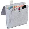 Relaxdays Tasca Portaoggetti da Letto, 5 Scomparti da Appendere, Portatelecomandi Divano, Organizer Feltro,Grigio Chiaro