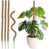 Relaxdays Set da 5 Bastoncini in Fibre di Cocco, Canne Flessibili, Supporto per Piante Rampicanti, Alti 90 cm, Naturale