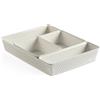 TATAY Organizer Cassetti Bohol | Set da 4: A6 + A5 + A4 + Slim | Cestino Portaoggetti | Design Minimalista Funzionale | Ordine Casa e Ufficio | Plastica Riciclata senza BPA, Bianco