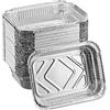 Relaxdays Vaschette in Alluminio per Barbecue, Set da 50, LxP: 18,5 x 13 cm, Contenitori Rettangolari per Grill, Argento