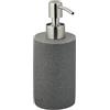 Relaxdays Dispenser di Sapone Manuale, 180ml, Portasapone Ricaricabile, Accessorio Bagno e Cucina, Poliresina, Grigio