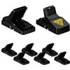 Relaxdays Set 8 Trappole Topi Riutilizzabili, Atossiche Senza Veleno per Ratti, Esca Cattura Roditori, Plastica, Nero