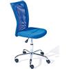 Inter Link - Sedia da ufficio per bambini - Sedia ergonomica girevole - Altezza regolabile - Base in metallo cromato - Rivestimento in tessuto Mesh traspirante - Girevole a 360° - Blu - Bonnie