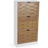 VERSA Scarpiera 3 Cassetti Marrone Viken, Stile Moderno, 115x60x24 cm, Pannello di Particelle, Marrone