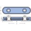 Tecnoseal Anodo Tecnoseal per Flaps rettangolare 350/150/250/290 per poppa barca in zinco