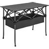 Outsunny Tavolo da Picnic Pieghevole 93cm, Tavolo da Campeggio con Rete Portaoggetti, Borsa per Trasporto e Struttura in Metallo, Portatile per Giardino, Parco, BBQ, Nero | Aosom Italy