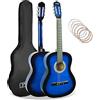 3rd Avenue Pacchetto Per Principianti Con Corde In Nylon Spagnole Per Chitarra Classica Da 3/4 Per Bambini - 6 Mesi Di Lezioni Gratuite, Borsa, Corde - Blu
