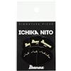 Ibanez Ichika Nito Signature Pick, Teardrop shape, Medium (0.8mm), Ultem, Color: Black, 6-Pack