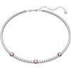 Swarovski Matrix Tennis Collana, con Zirconia Swarovski Bicolore a Taglio Misto, Placcata in Tonalità Rodio, Rosa