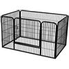 FEANDREA Recinto per Animali in Metallo, 122 x 80 x 70 cm | Conigli Animali Cuccioli per Casa da Interno Esterno Giardino in Ferro, Nero PPK04BK