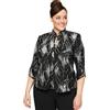 Alex Evenings Plus Size Jacket And Scoop Tank Top Twinset Camicia Elegante, Nero/Argento, 6X Donna