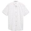 TOM TAILOR Denim Camicia da Uomo Slim Fit a Maniche Corte con Motivo, White Rose Grey Lines Print 38028, XXL