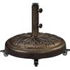 Yaheetech Base per Ombrellone da Giardino 20,6 kg in Resina e Metallo con 4 Ruote e Freni per Pali da Ø34/38/48mm con 2 Manopole per Cortile Piscina Esterno, Bronzo