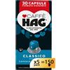 Does not apply Hag - Capsule Caffè Decaffeinato Espresso Classico - 150 Capsule in Alluminio -