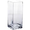 Ad Trend Vaso in Vetro Rettangolare 8 x 8 Cm H 20 Cm - Vaso Alto per Fiori e Arredo