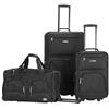 Rockland Set di valigie da 3 pezzi, trasparente, set di valigie da 3 pezzi, Nero, Taglia unica, Melbourne Hardside - Trolley espandibile con ruote girevoli