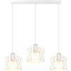 PETITES ECREVISSES E27 Lampadario a Sospensione Vintage 3 Luci Industriale Plafoniera Bianco Retro in Metallo gabbia Lampada da soffitto per Cucina Salotto