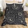 Homemissing Sole Luna Copripiumone Boho Esotico Set Copripiumino 135x200cm Solar System Galassia Astrologia Space Copripiumini