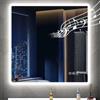 STARLEAD Specchio-Bagno-con-Luce 80x80 cm, Quadrato Specchiera-Bagno-LED con Bluetooth, 3 Colori Luce, Dimmerabile, Disappannamento, Memoria, IP44, Vetro Temperato HD