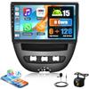 GOHHDL 6G+128G 8Core GOHHDL Android Autoradio 2Din per Peugeot 107 / Citroen C1 / Toyota Aygo 2004-2014 con Carplay Android Auto, Radio da 10.1 Pollici con BT GPS WIFI FM/RDS Mirror Link SWC Retrocamera&MIC