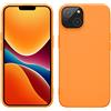 kwmobile Custodia Compatibile con Apple iPhone 14 Cover - Back Case in Silicone TPU - Protezione Smartphone per Caricatore Wireless - arancia fruttata