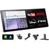 Wonsidary Schermo CarPlay wireless da 10,25 per auto con app Netflix e Youtube, Touch Screen Car Play per Apple CarPlay e Android Auto, Telecamera di retromarcia incorporata, custodia video di intrattenimento