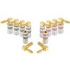 Poppstar Connettori a banana, inclinata, per cavo fino a 4 mmq avvitamento o 6 mmq saldatura, contatti in oro 24k, 10 pezzo